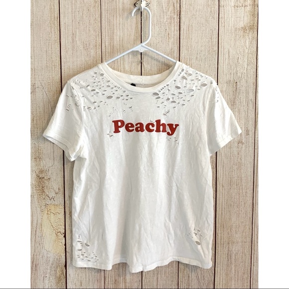 Blank Paige | Distressed ‘Peachy’ T-Shirt - Picture 2 of 6